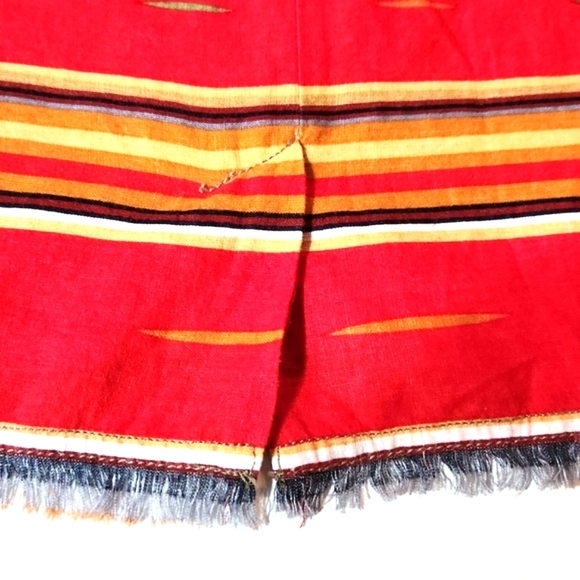 NEW Ryan Michael Aztec Navajo Blanket Linen Blend Striped Skirt Size 10 - Picture 8 of 9